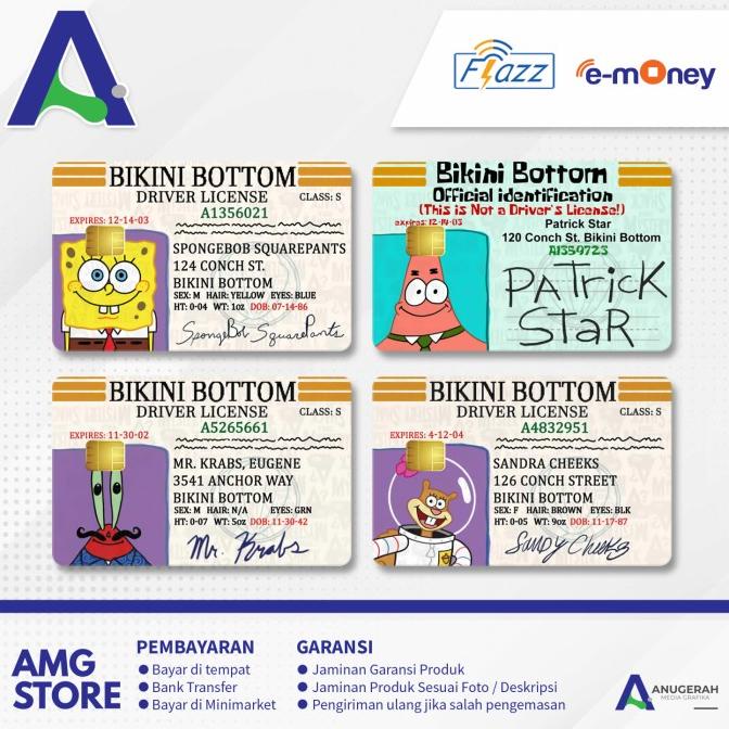 kartu flazz bca gen 2 E-money Mandiri Edisi Spongebob Squarepants