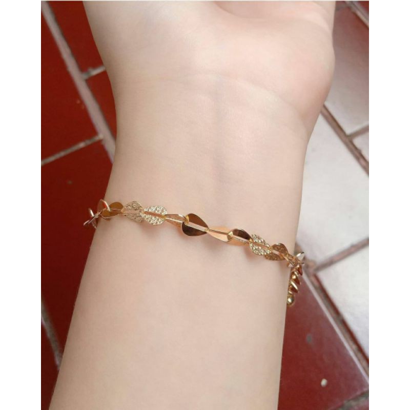 gelang silver 925 rantai belimbing kombi ukir+2bel / gelang tangan perak asli lapis mas