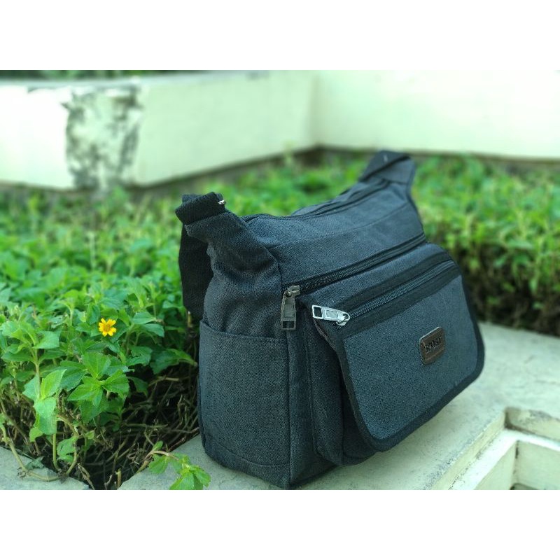 TAS SELEMPANG PRIA WANITA SELENDANG PRIA DAN CEWEK SLING BAG COWOK BAHAN KAIN KANVAS IMPORT AWET
