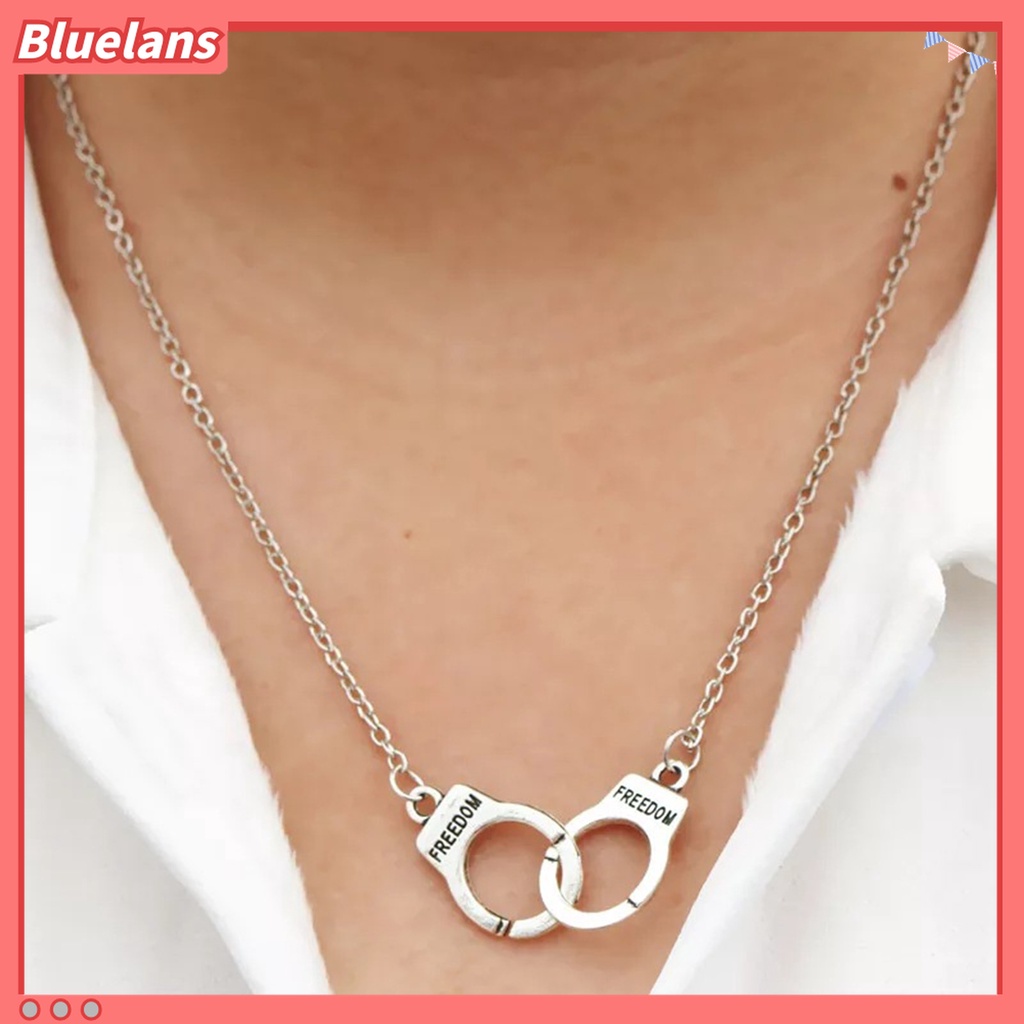 Kalung Rantai Desain Borgol O Unik Infinity Interlocking Circle Collar Bahan Stainless Steel Untuk Wanita