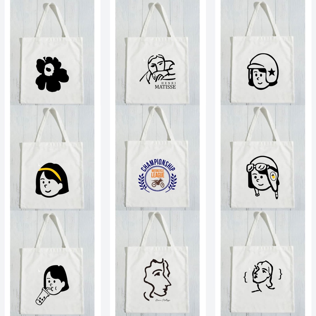 NEW TOTEBAG WANITA - TOTE BAG VINTAGE MOTIF PAKAI RESLETING