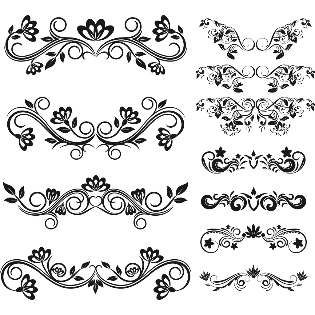 Floral Ornament Silhouette Vector - Coreldraw