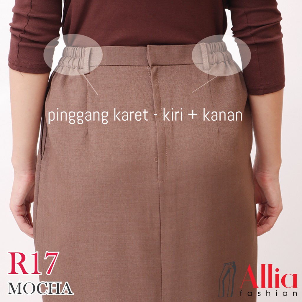 ALLIA R17 MOCHA M - 7L - ROK SPAN WANITA - ROK SPAN JUMBO WANITA - ROK SPAN PANJANG WANITA