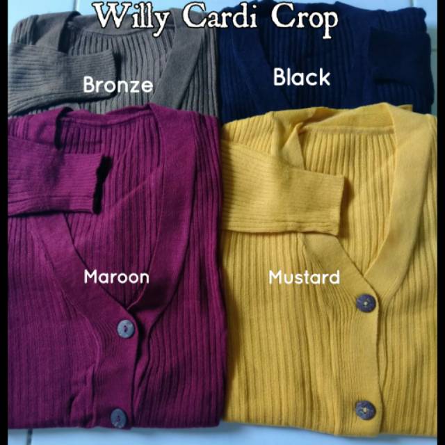 Willy Cardigan Crop | Cardigan Button Kancing Batok