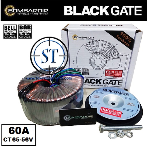 Trafo Toroidal Blackgate 60A 65V - 56V CT Extra 15V-CT-15V 1A Travo Toroid 60A Travo Donut BELL Trafo Black Gate 60Amp 65V &amp; 56V CT