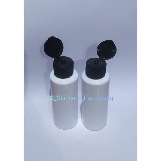 Botol fliptop hitam 100ml putih RF