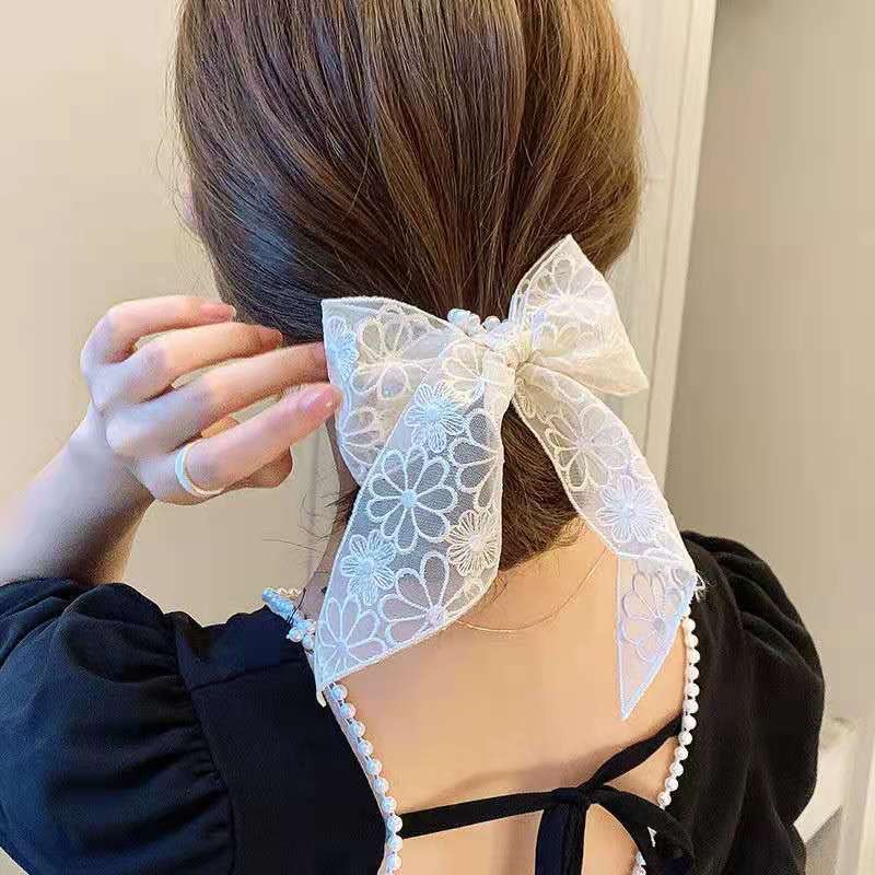 Delunashop pita rambut wanita korea jepitan fashion cantik aksesoris hiasan jepit rambut premium ikat rambut mutiara renda renda