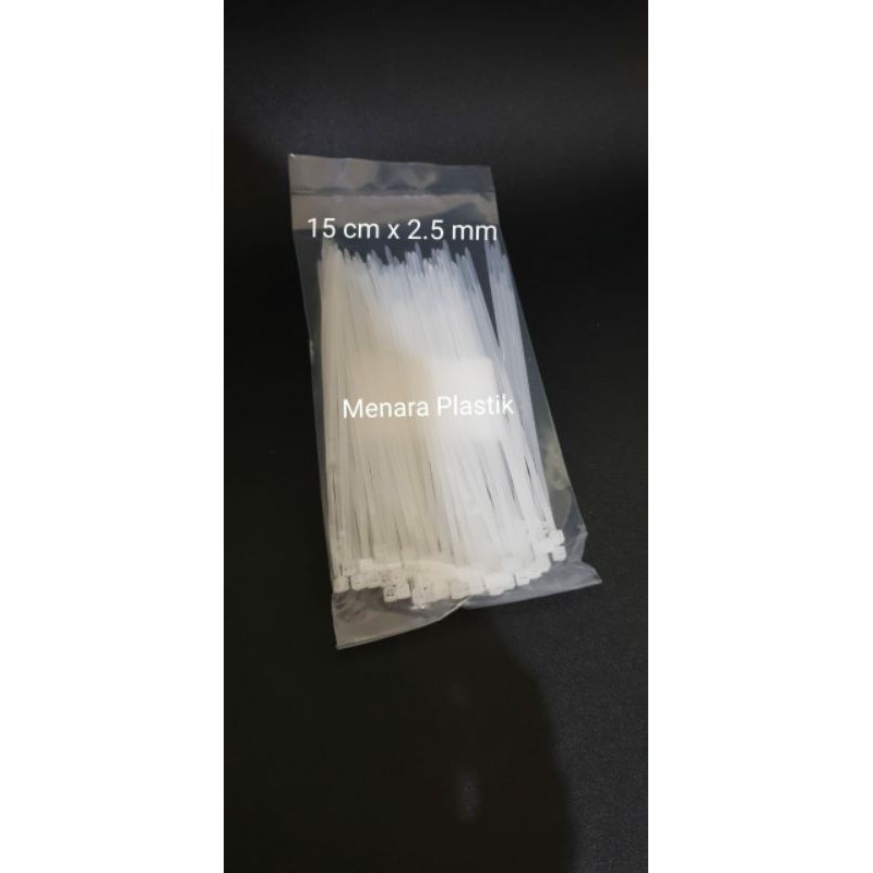 

KABEL TIS / CABLE TIES SERBAGUNA UKURAN 15 CM X 2.5 MM PUTIH ATAU HITAM ISI 100 PIECES