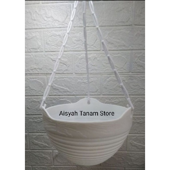 Pot Gantung Putih/Pot Tanaman Gantung Gentong Murah