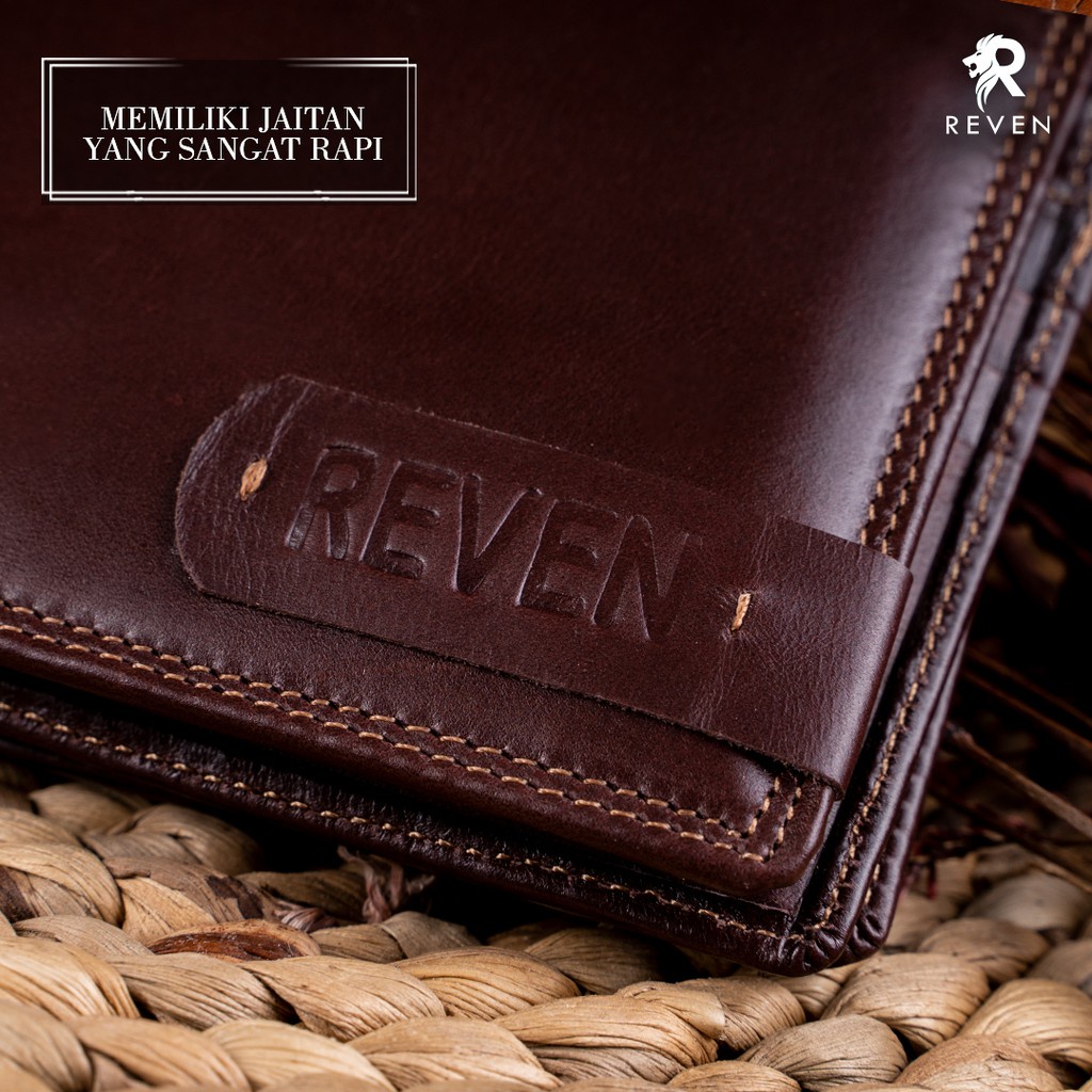 Dompet Lipat Kulit Pria Reven Premium Wallet Branded Original Kulit Sapi Asli Premium