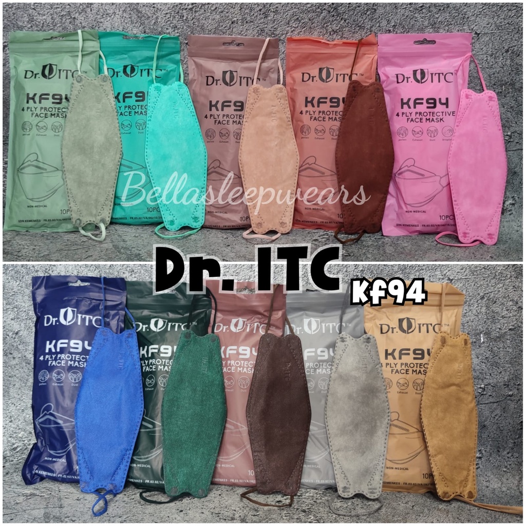 DR ITC KF94 EMBOS KEMENKES 4PLY - MASKER KF94 EMBOS 4PLY DRITC WARNA WARNI