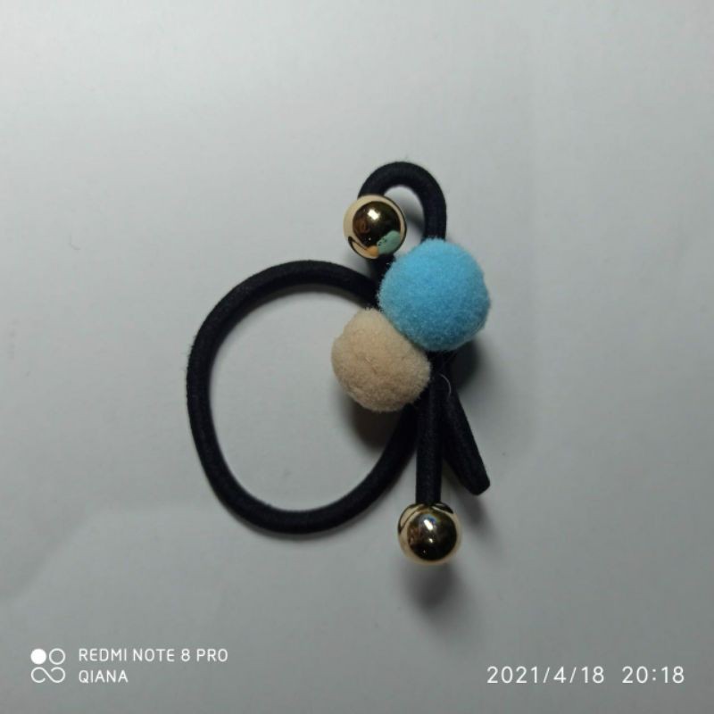 Hot item Kuncir rambut/gelang pita pom/ikat rambut korea