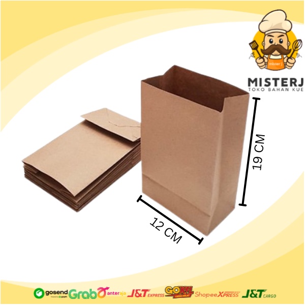 

Paper Bag Bwn | Brown | Warna Coklat | Tas Kertas Makanan | 25 Pcs
