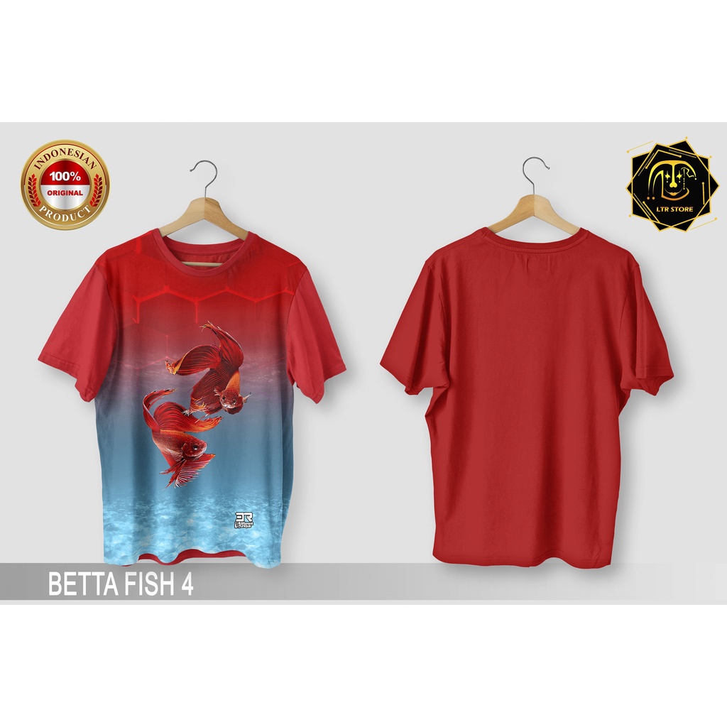 [ BAYAR DI TEMPAT ] BAJU PRINTING GAMBAR IKAN CUPANG 4 -  KAOS DISTRO ORIGINAL GAMBAR HEWAN HIAS BAG