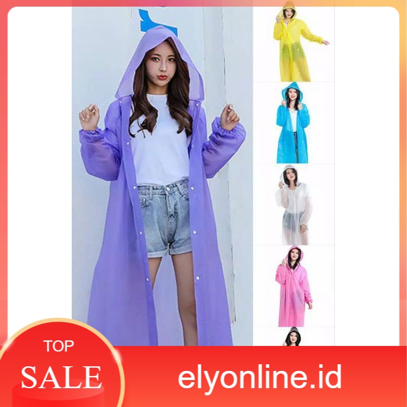 Jas Hujan hoodie ponco transparan