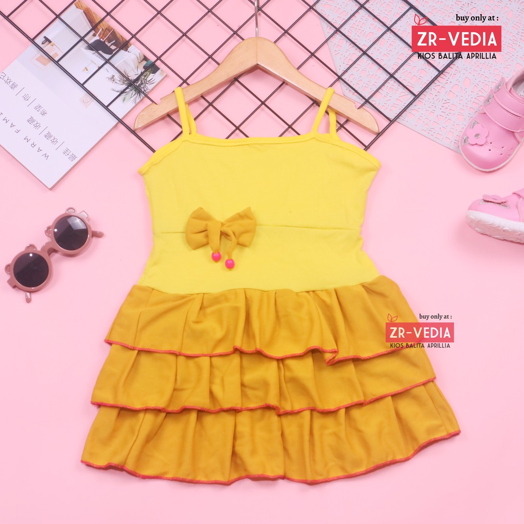 Dress Valerie uk 3-4 tahun / Dress Tanktop Baju Anak Perempuan Adem Kaos Dres Murah Pakaian Pesta