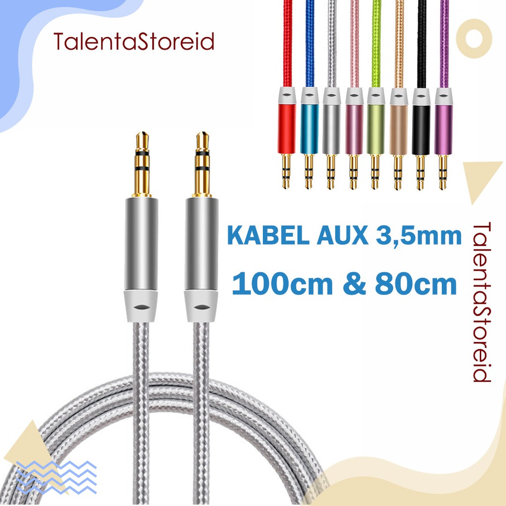 Kabel AUX Audio Cable 3.5mm Male To Male Nylon Jack 1 Meter