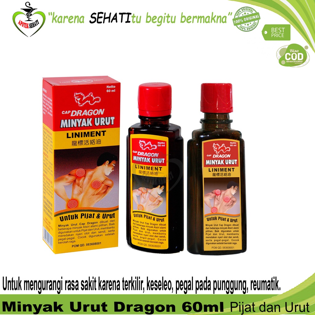 Minyak Dragon Pijat Urut Liniment 60 ml Mengatasi Pegal Keseleo