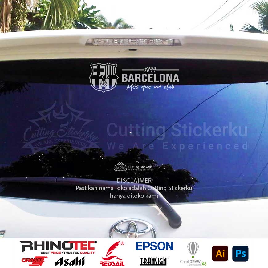 Cutting Stiker Barcelona 1899 Variasi Motor Mobil Sticker Timbul Keren Nyala Dasbor Spakbor Visor Body Kaca Helm Laptop Hologram Reflective Tahan Air Bodi Samping Scoopy Vario Beat NMAX PCX Vespa Aesthetic Club El Clasico Blaugrana Windshield Kustom Bola