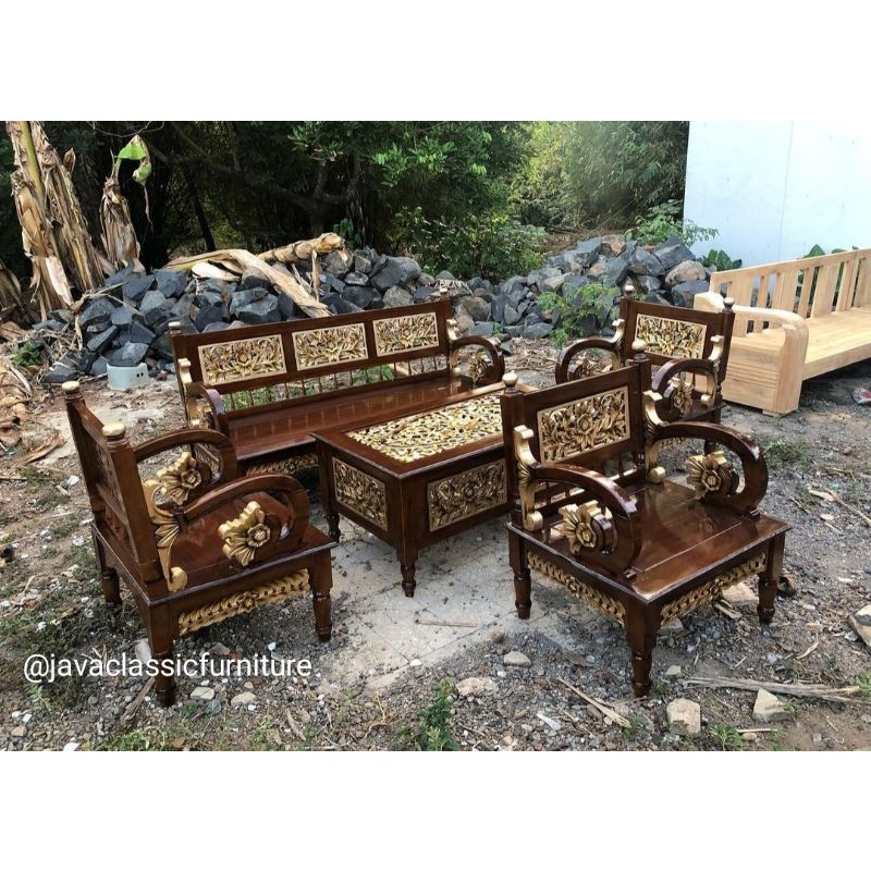 KURSI TAMU ARIMBI UKIR BAHAN KAYU JATI FURNITURE MEBEL JEPARA-2