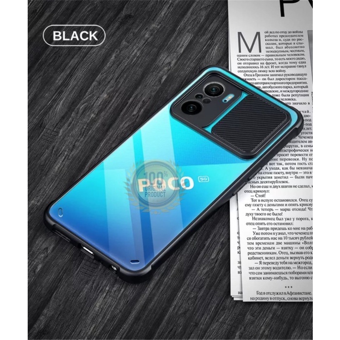 Hard Case Poco F3 Case Fusion Slide Protec Camera Casing Premium - Hijau
