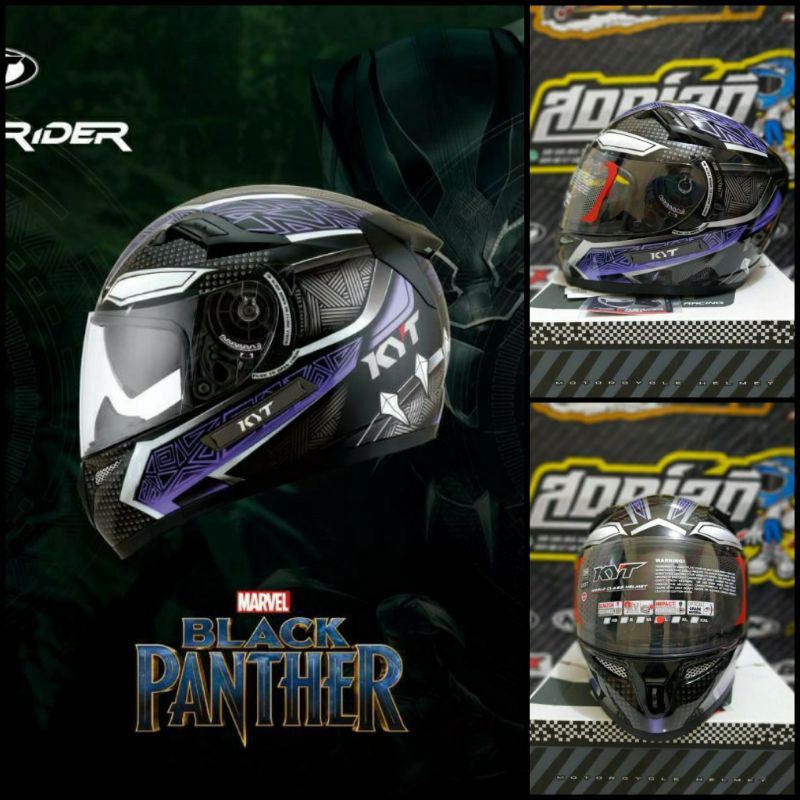 HELM KYT K2RIDER BLACK PANTHER BLACK PURPLE DOUBLE VISOR HELM KYT K2 RIDER ORIGINAL FULL BOX 2KG