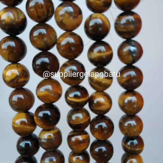 brown tiger eye biduri sepah coklat mata singa 14mm natural akik