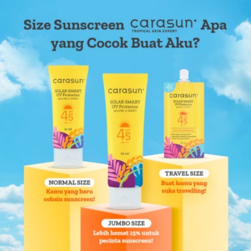 CARASUN SOLAR SMART UV PROTECTOR SPF 45 8ml/30ml/70ml / CARASUN SUNSCREEN