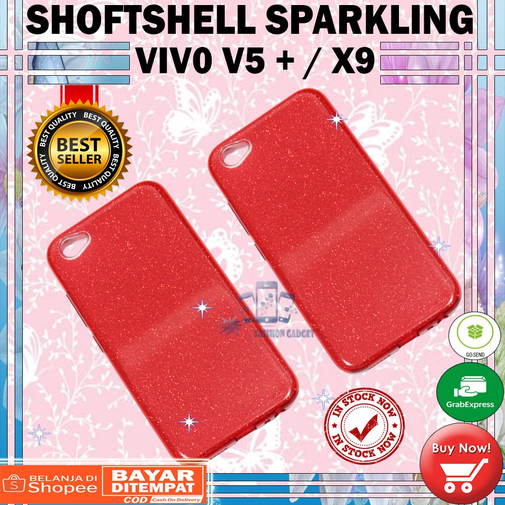 (Warna Acak Pink / Red) Silikon Vivo V5+ / X9 Ultrathin Vivo V5+ / X9 Case Sparkling Blink Blink Case Glitter Casing Soft Case Jelly Case Silicone Kesing Kasing Sarung Hp Vivo V5+ / Vivo X9