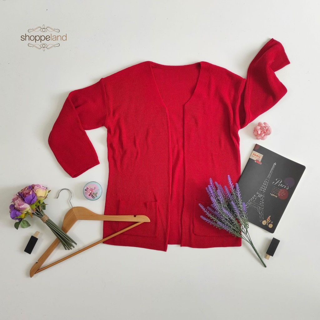 CARDIGAN RAJUT CAMERUN - PART 1-Merah