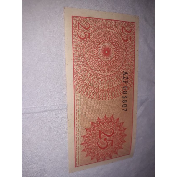 Mata Uang Rupiah 25 Sen Uang Kertas Lama Uang Kertas Kuno Uang Kertas Antik