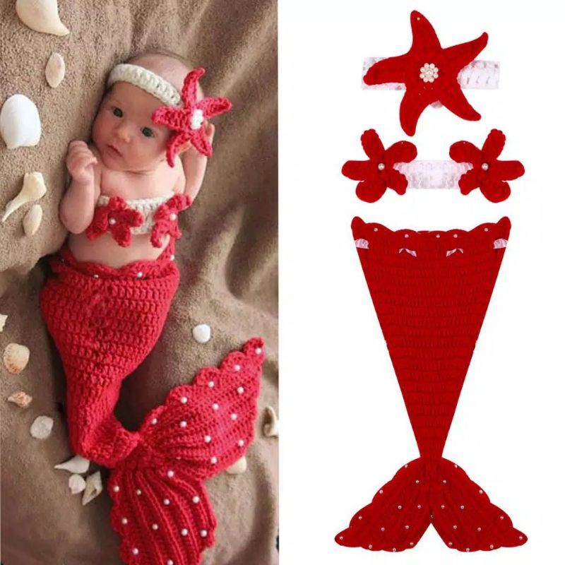 KOSTUM MERMAID RAJUT BAYI COSTUM MERMAID PROPERTI FOTO BAYI