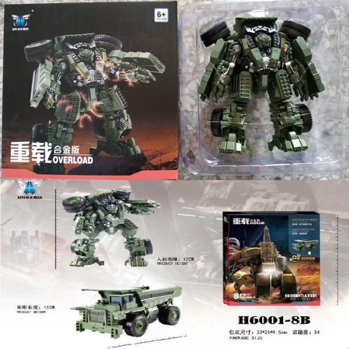 BmB AOYI MECH Devastator Rampage - Long Haul - Scrapmetal - Hightower - Hijau