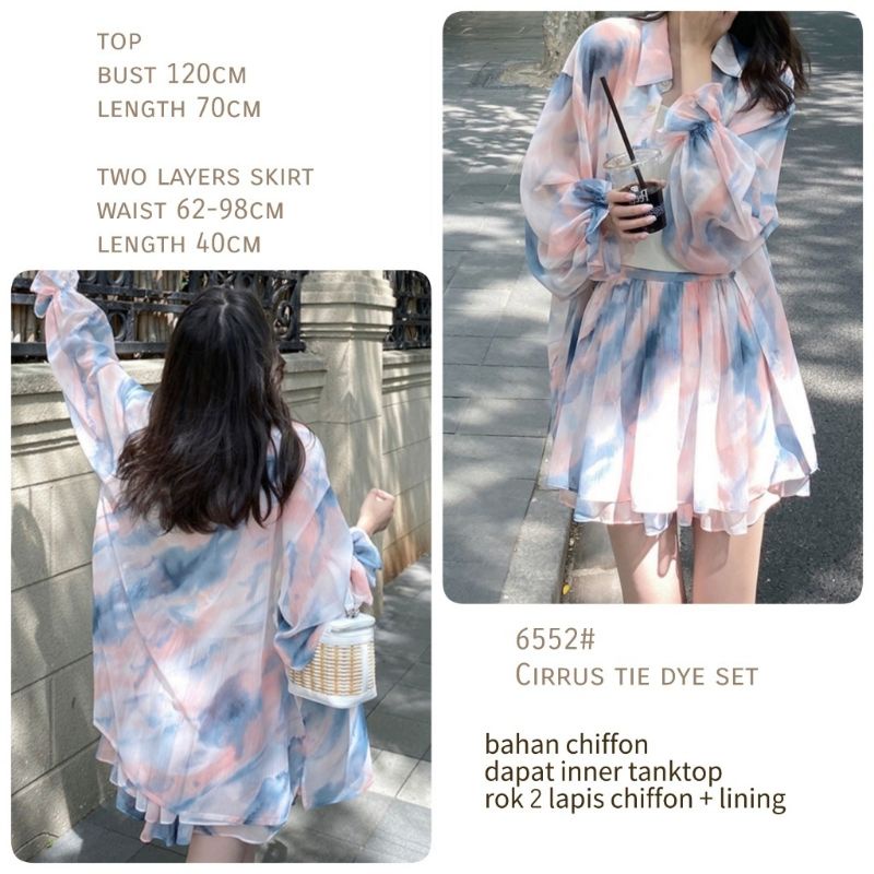 MDLV ~ 6552 CIRRUS TIE DYE SET (3IN1) / STELAN KOREA KEKINIAN / SET WANITA / FASHION IMPORT WANITA