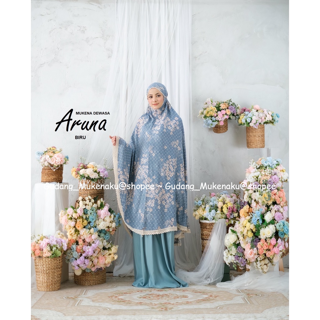 Gudang_Mukenaku Mukena Dewasa Aruna Traveling 2in1 Bahan Rayon Bisa Bayar Ditempat Tujuan COD