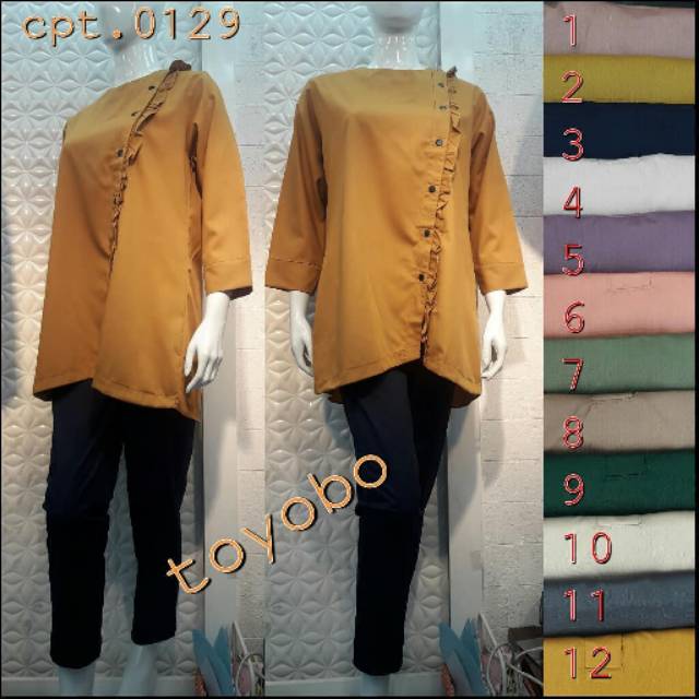 Blouse Toyobo kancing samping - atasan wanita -  blus katun toyobo