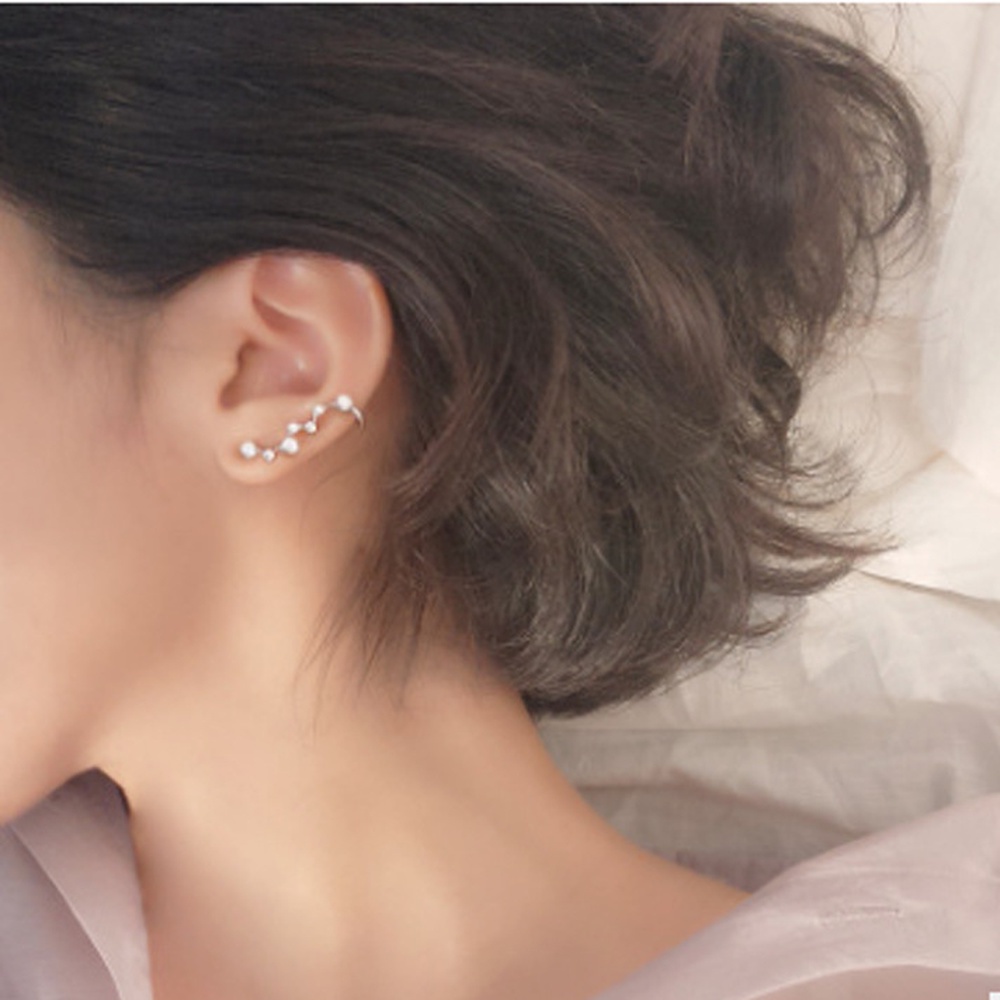 Anting Bahan Sterling Silver Bentuk Bintang Gaya Korea Untuk Wanita