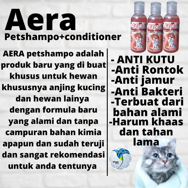 SAMPO KUCING ANJING ANTI KUTU ANTI RONTOK ANTI JAMUR ANTI BAKTERI SHAMPO SAMPO HEWAN 60ML