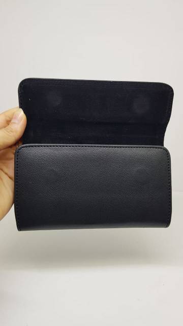 Sarung Kulit Pinggang Hp UNIVERSAL 5.0&quot; / 5.5&quot; / 6.0&quot; Posisi TIDUR / 2 SLOT CARD 6.0/6.5 MENDATAR Leather Flip Magnet