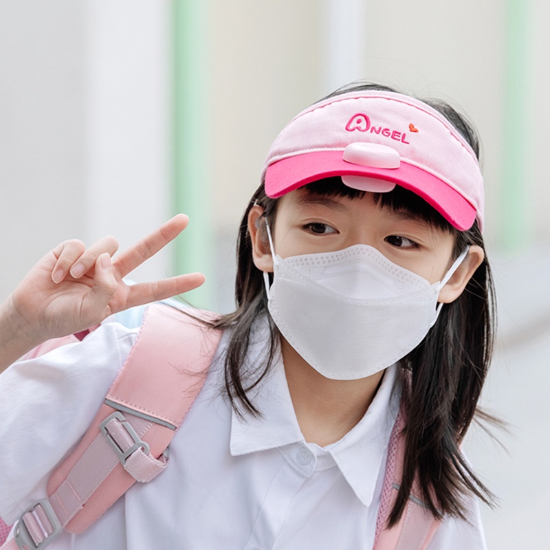Vivi Topi Visor Matahari Anak / Orang Tua Dengan 3 Kipas Angin Untuk Musim Panas