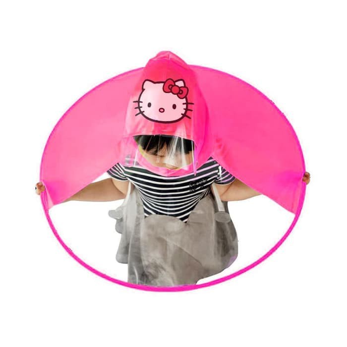Unik RAIN COAT UFO HELLO KITTY JAS HUJAN TOPI ANAK ALL SIZE terbaik