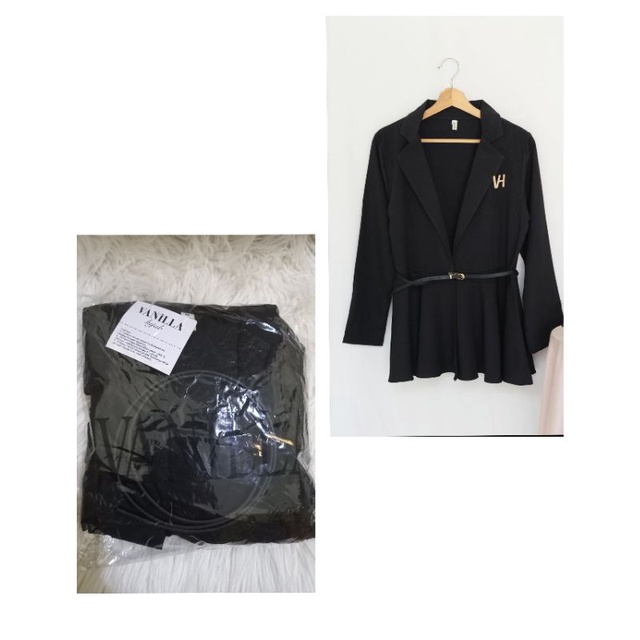 Blazer Hitam By Vanilla Hijab