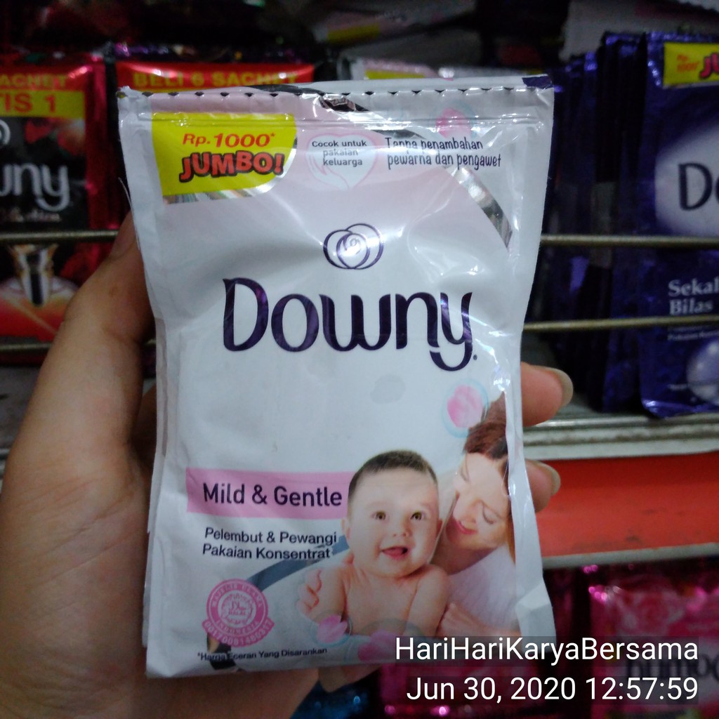Produsen Downy Pelembut & Pewangi Mild & Gentle Sachet Pack 6's X 20ml WG8BV1au10odJp