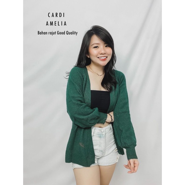 MDLV ~ Cardi Amelia Rajut Cardigan Rajut Lengan Panjang Outer Basic Best Seller Fashion Wanita