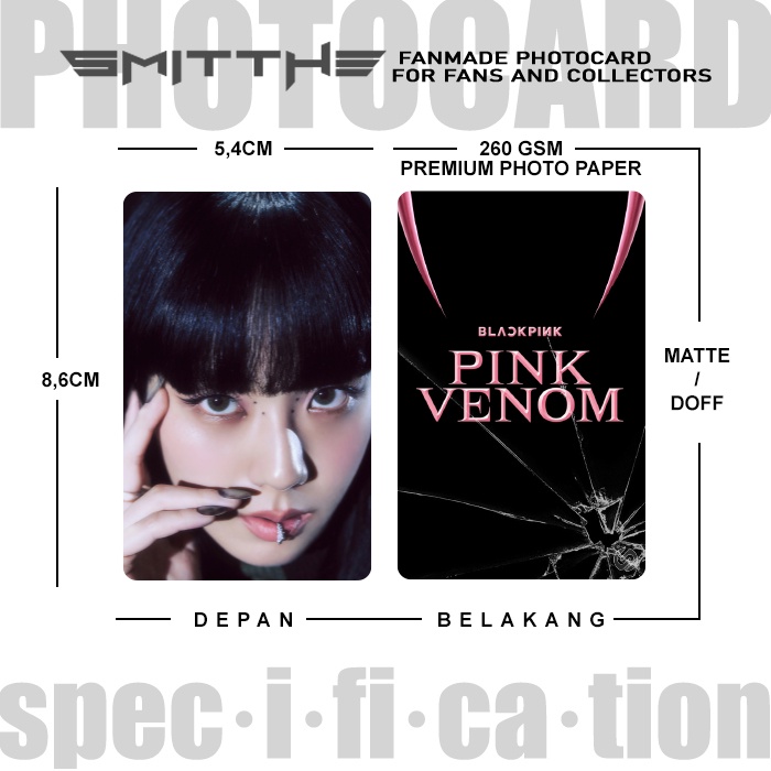 Photocard PINK VENOM KPOP BP Kartu Koleksi Photo Card