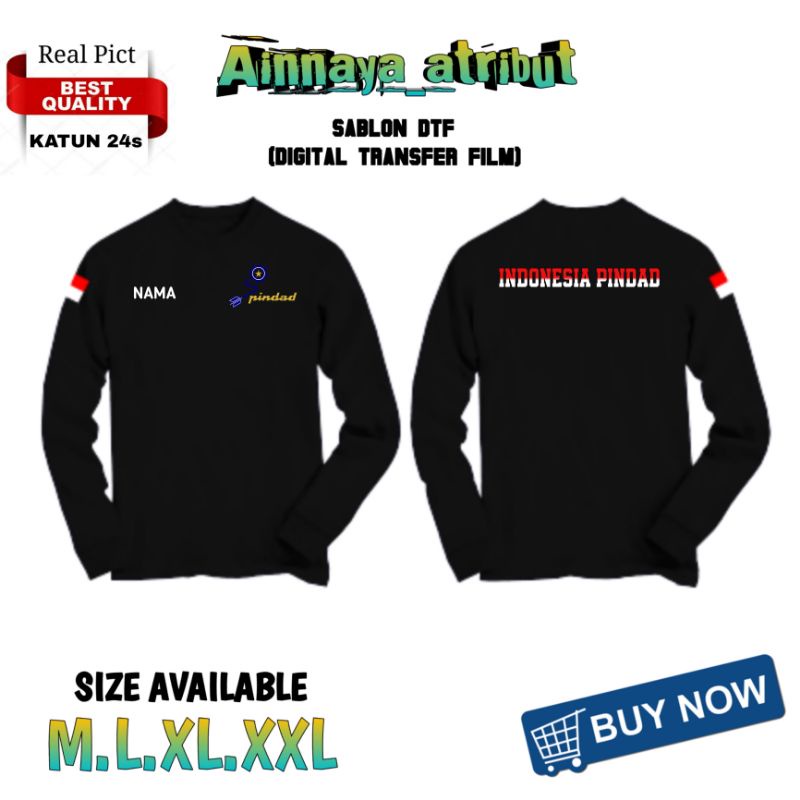 KAOS OBLONG INDONESIA PINDAD LENGAN PANJANG