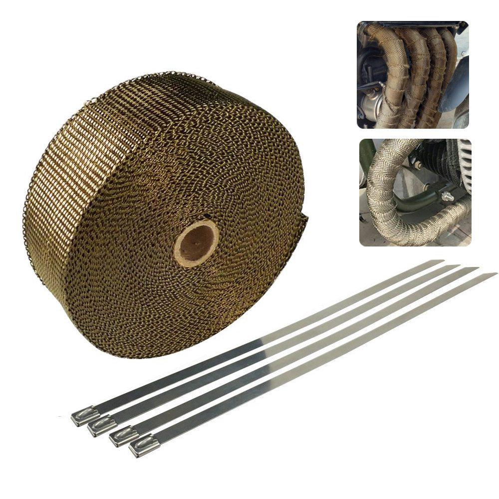 Exhaust Heat Wrap >> 5m Titanium Exhaust Heat Wrap For Motorcycle Fiberglass Heat Shield Tape With 4pcs Stainless Ties Exhaust Heat Wrap >> 5m Titanium Exhaust Heat Wrap For Motorcycle Fiberglass Heat Shield Tape With 4pcs Stainless Ties