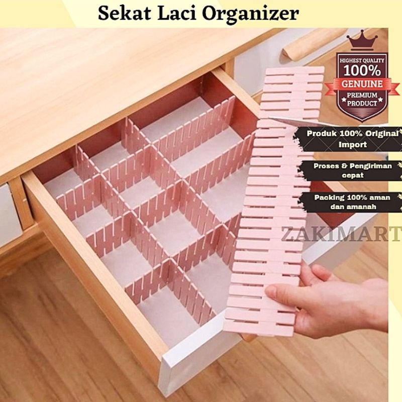 Sekat Laci Organizer 4 pcs Penyekat Laci Meja Kantor Lemari Serbaguna