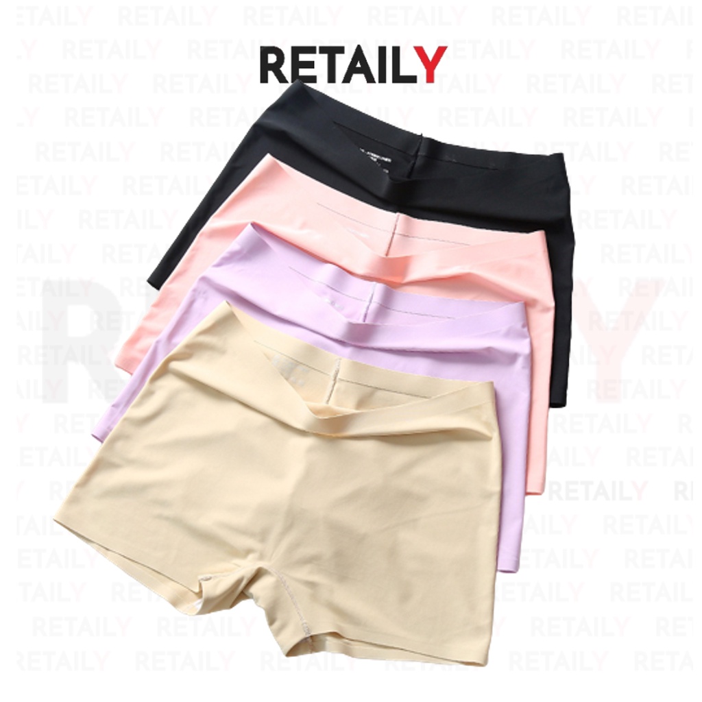 Retaily W224 Celana Short Wanita Seamless Bahan Lembut Tipis Sejuk Pakaian Dalam Boxer Perempuan