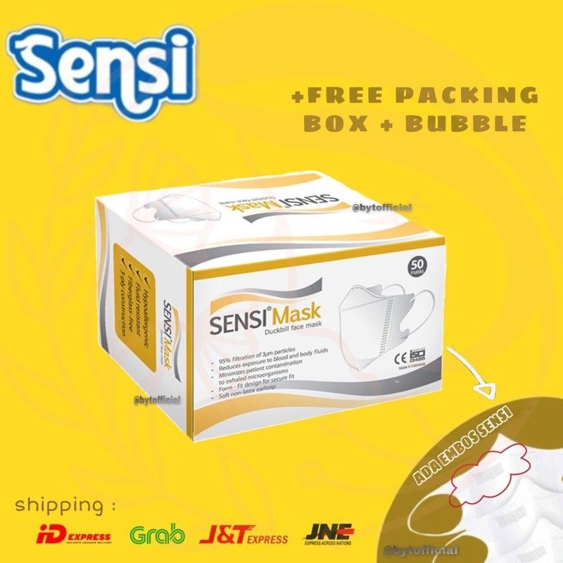 Masker sensi mask duckbill face mask 50 new segel 100% original sensi duckbill